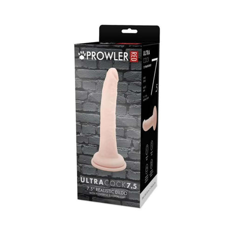 Prowler RED Ultra Cock 7.5 inch Realistic Dildo Vanilla packaging on display