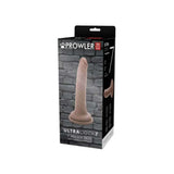 Prowler RED Ultra Cock 7 inch Realistic Dildo Caramel in packaging against a textured wall background.