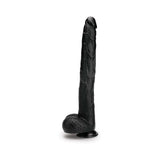 Prowler RED The Destroyer 15 Inches Dildo Black displayed upright, showcasing its realistic design and flexible structure.