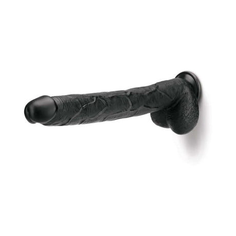 Prowler RED The Destroyer 15 Inches Dildo Black on display showcasing realistic design and firm texture.