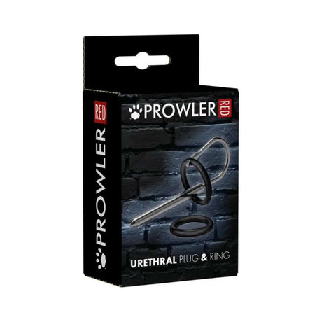 Prowler RED Urethral Plug & Ring Stainless Steel packaging on a black background.