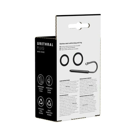 Prowler RED Urethral Plug & Ring Stainless Steel packaging with plug and ring details.