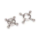 Prowler RED 4 Way Screw Nipple Clamp Set featuring two metal clamps with adjustable screws connected by a central ring.