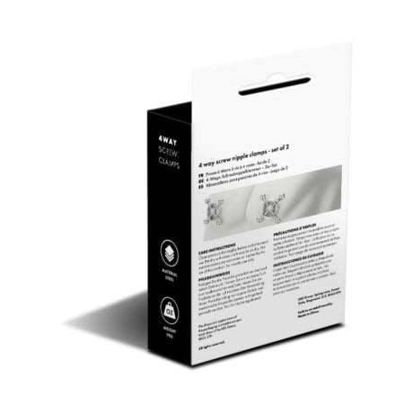 Prowler RED 4 Way Screw Nipple Clamp Set packaging displaying product details and instructions.