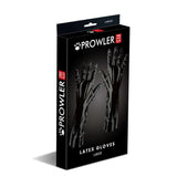 Prowler RED Latex Gloves Black L packaging showcasing gloves in large size with a glossy finishing.