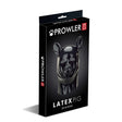 Prowler RED Latex Pig Hood Black packaging showcasing a glossy black pig-style design for fetish fashion.