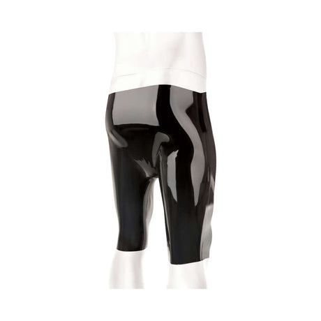 Prowler RED Latex Shorts Black XL displayed from the back, showcasing the glossy, form-fitting latex design.