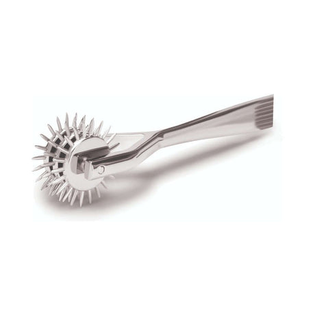 Prowler RED 3 Reel Metal Pinwheel - a metal sensory play tool with three rotating wheels for teasing sensations.