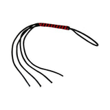 Prowler RED Heavy Duty Flogger Black with durable tails for impact play.