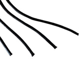 Close-up of the tails of the Prowler RED Heavy Duty Flogger Black, showcasing durable black material and design.