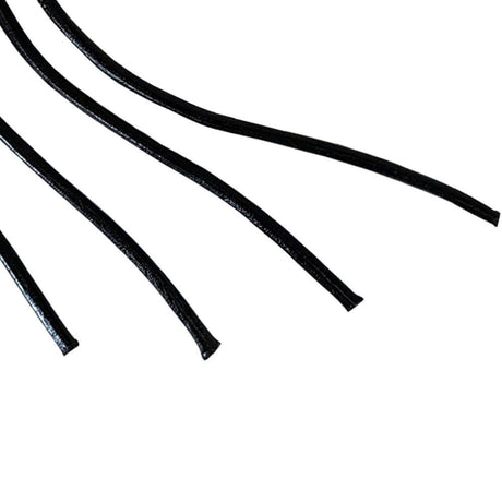 Close-up of the tails of the Prowler RED Heavy Duty Flogger Black, showcasing durable black material and design.