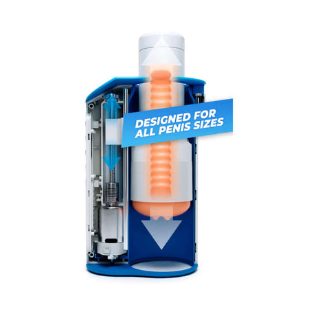 Autoblow AI Ultra Blowjob Machine with Video Sync designed for all penis sizes, showcasing its internal stroking mechanism.