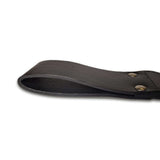 Prowler RED Leather Paddle Black S showing sleek black leather construction with brass buttons.