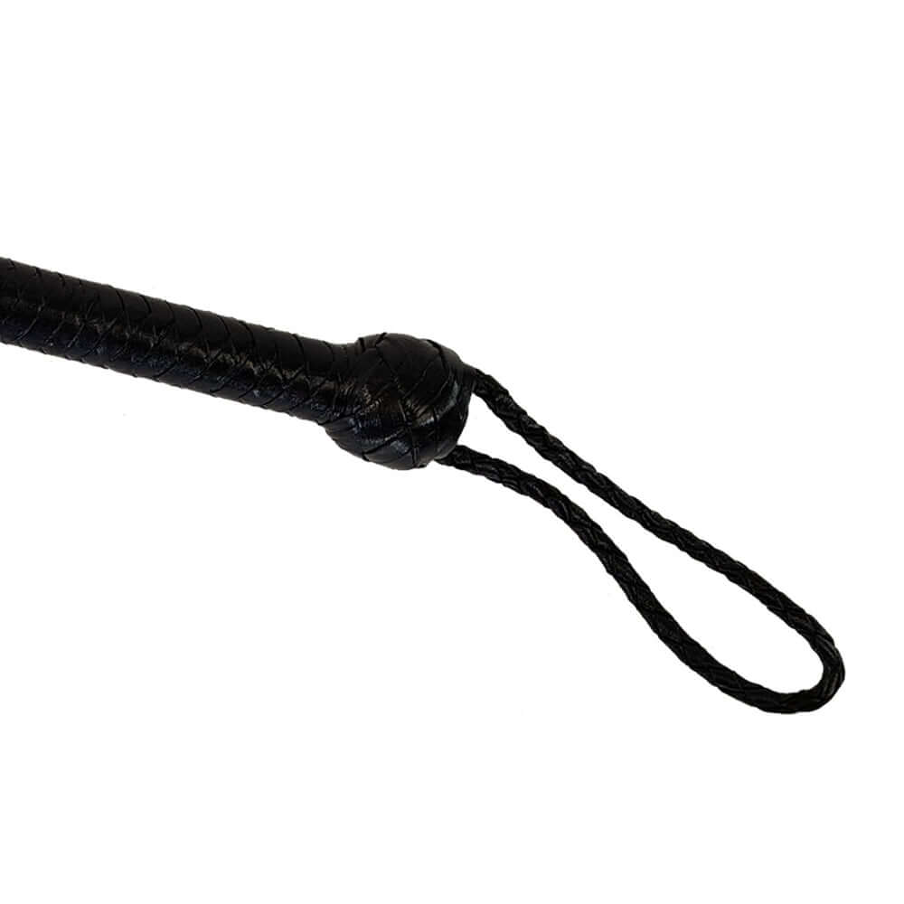 Prowler RED Turkish Knot Whip 6 ft handle with braided design and wrist loop for optimal grip.