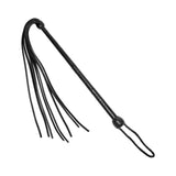 Prowler RED Long Handled Whip Black, a sleek black accessory designed for impact play with a long handle and flexible tail.