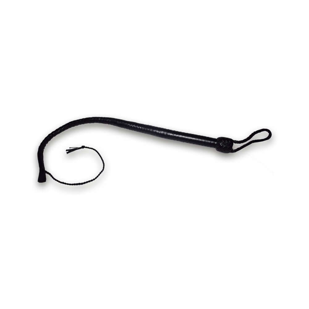 Prowler RED Turkish Knot Whip Black 2 feet designed for sensation play with a traditional knot design.