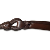 Prowler RED Leather Whip Brown showing braided leather handle and flexible tail for impact play.