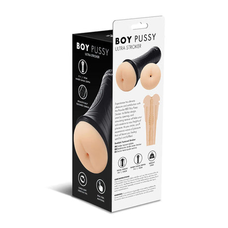 Prowler RED Boy Pussy Ultra Stroker product packaging showcasing realistic design and features.