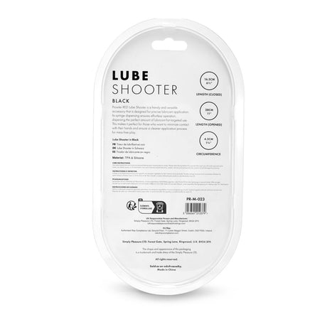 Prowler RED Lube Shooter Black packaging with instruction details and specifications