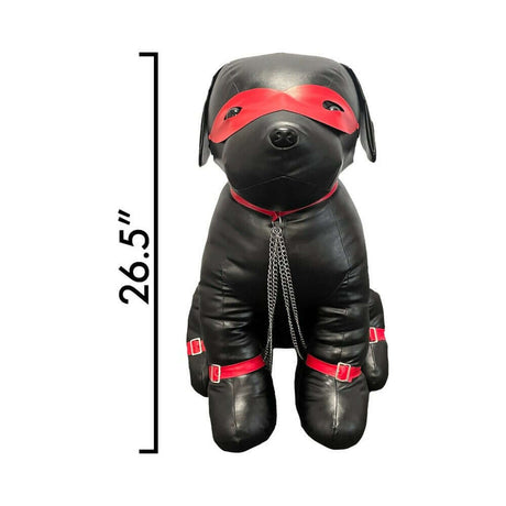 Prowler RED Captain Chains L, a stylishly designed black dog figure with red accents, 26.5 inches tall.