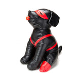 Prowler RED Booted Up Bandit L oversized novelty padded puppy in black and red, perfect for fetish-inspired décor.