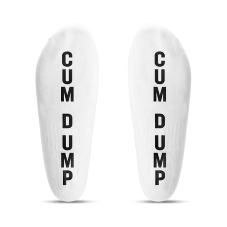 Prowler RED Ankle Sock Cum Dump showing bold text design on white socks.