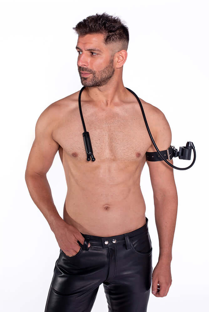 Prowler RED Toppers The Kit Black showcased by a model wearing stylish leather pants.