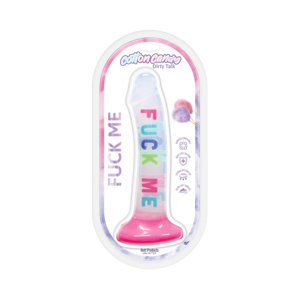 Cotton Candy Dirty Talk Fuck Me 8 inches Silicone Dildo