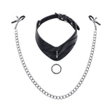 Sportsheets Velvet Noir Collar & Removable Clamps