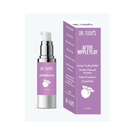 Dr Tushs After Nipple Play 1 Oz soothing gel for sensitive skin relief and nourishment after nipple stimulation.
