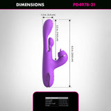 Fantasy for Her IntiMotion Pulse Pro Massager dimensions illustration in purple showing size specifications.