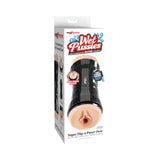 PDX Extreme Super Flip-A-Pussy Over Light packaging showcasing realistic design for ultimate dual pleasure.