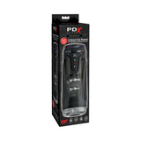 PDX Elite Moto-Bator Pro Thrusting Stroker packaging showcasing advanced pleasure technology