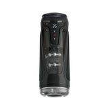 PDX Elite Moto-Bator Pro Thrusting Stroker showcasing innovative design and controls for enhanced pleasure experience.