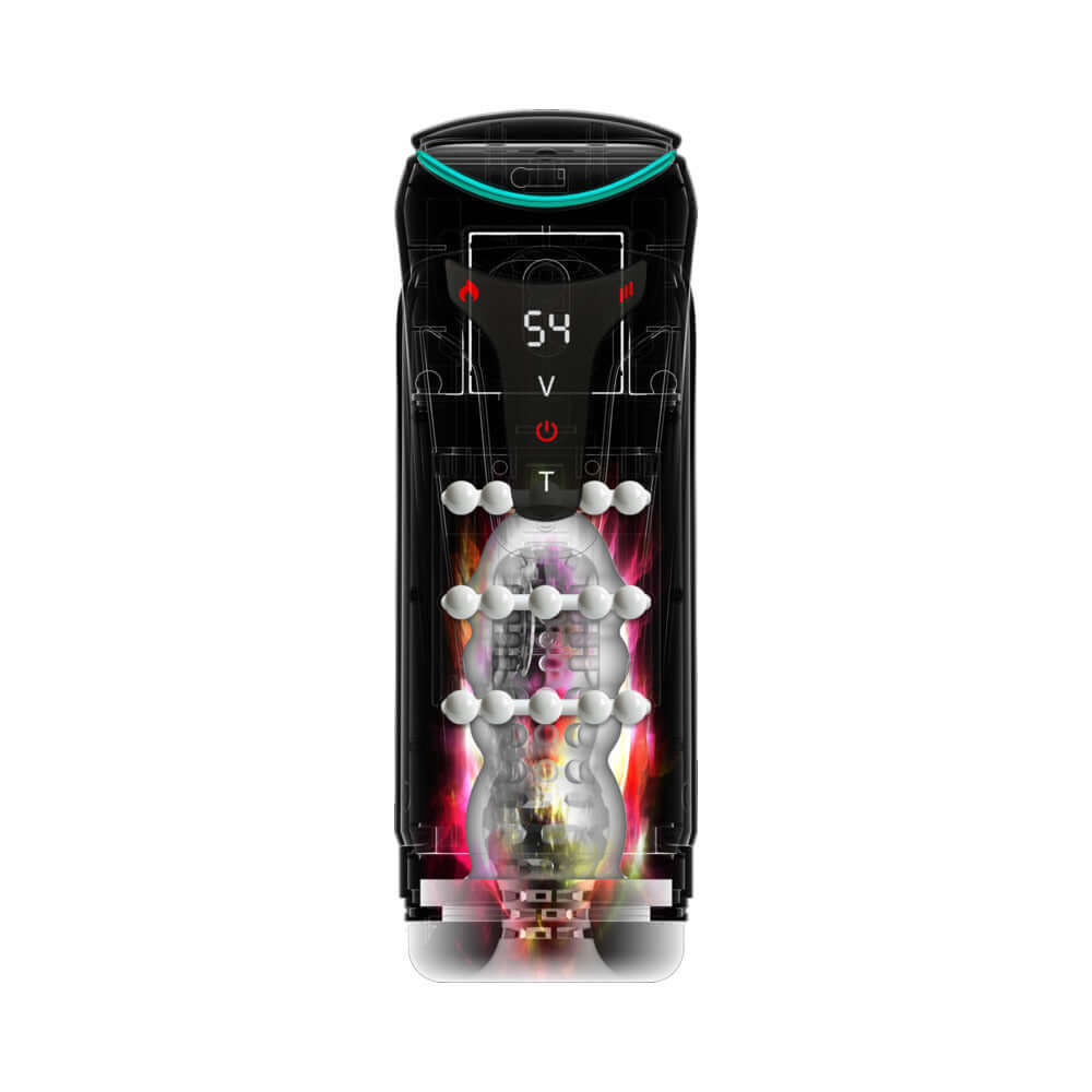 PDX Elite Moto-Bator Pro Thrusting Stroker with vibrant design and multiple thrusting and vibration settings.