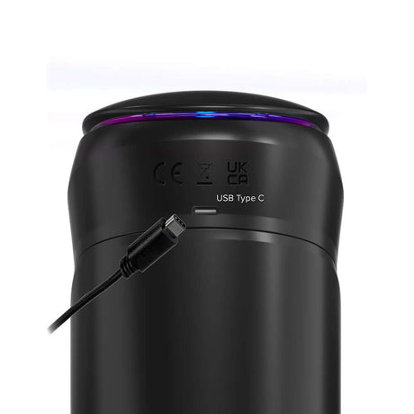 PDX Elite Moto-Bator Pro Thrusting Stroker USB Type C charging port and indicator lights.