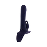 Evolved Giving Vibes Strap On Purple featuring a chisel-tip shaft and bunny-eared stimulator for ultimate pleasure.