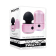 Evolved Vacation Vibes Vibrating Massager Pink Black packaging showcasing a compact, stylish vibrator in pink and black.