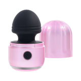 Evolved Vacation Vibes Vibrating Massager Pink Black featuring a sleek pink design with a black silicone head and pop-off lid.