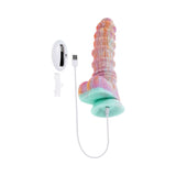 Evolved Fantasy Vibrating Dildo with Remote featuring multicolor silicone body and dual-motor design.