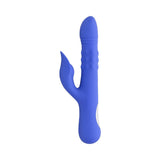 Evolved Pop Goes The O Vibrator Blue showcasing its innovative design for triple stimulation.