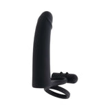 Gender X Full Swing Vibrating Dildo with Ring & Remote Control Black on a white background.