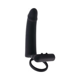 Gender X Full Swing Vibrating Dildo with Ring & Remote Control Black placed on a white background.