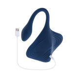 Gender X Daily Grind Blue uniquely shaped pleasure toy with soft wings and tapered tail for versatile intimacy.