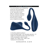 Gender X Daily Grind Blue pleasure toy shaped like a stingray with flexible wings and tapered plug for enhanced sensations.