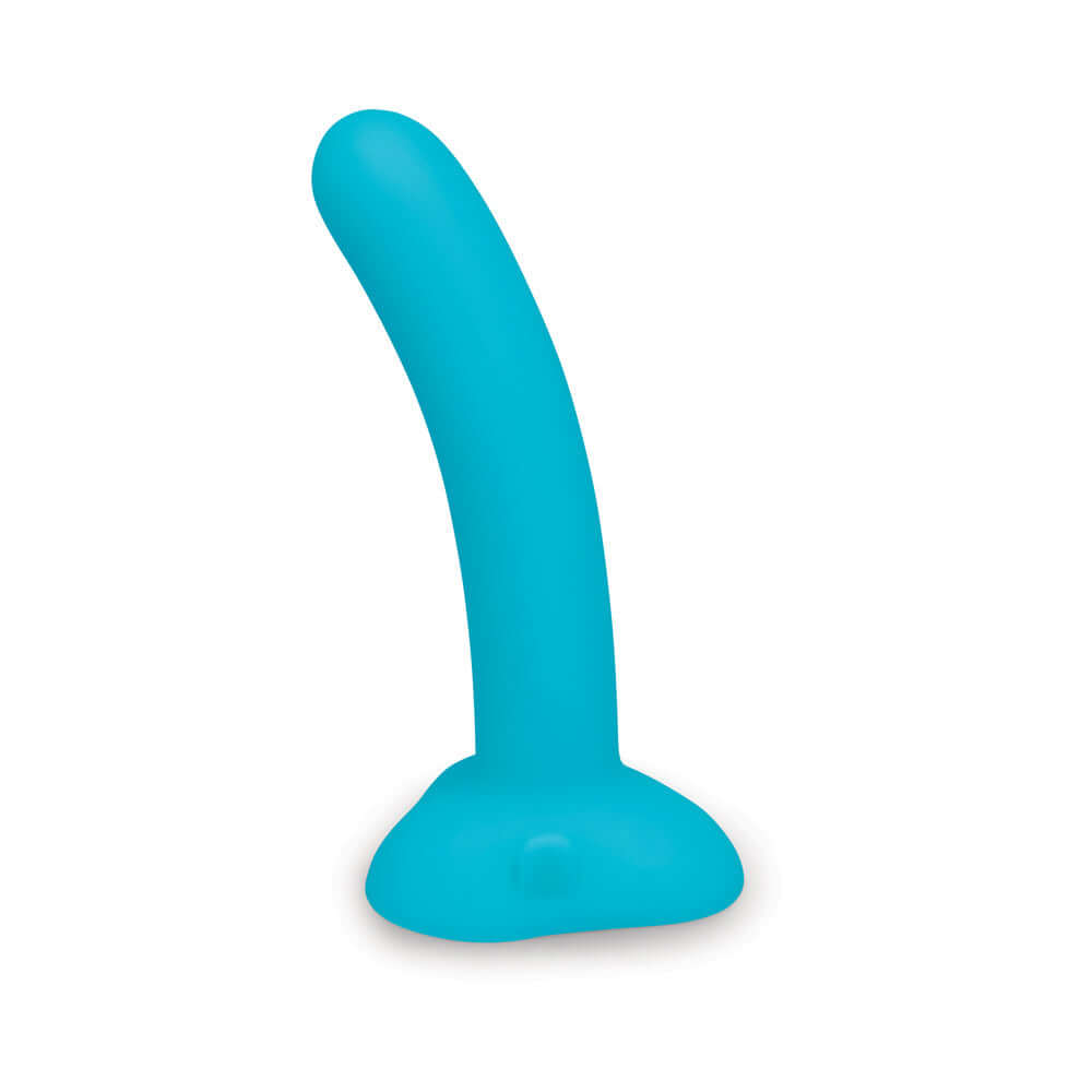 b-Vibe Every Body Strap-On Harness Set with 6 inch Dildo Peg in vibrant blue color.