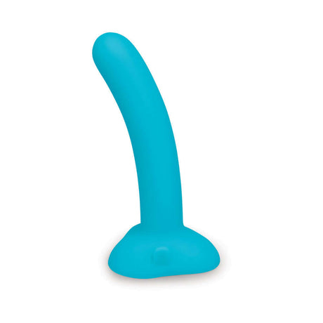 b-Vibe Every Body Strap-On Harness Set with 6 inch Dildo Peg in vibrant blue color.
