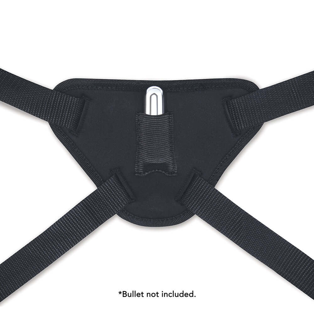 b-Vibe Every Body Strap-On Harness Set with 6 inch Dildo Peg harness back view with adjustable straps