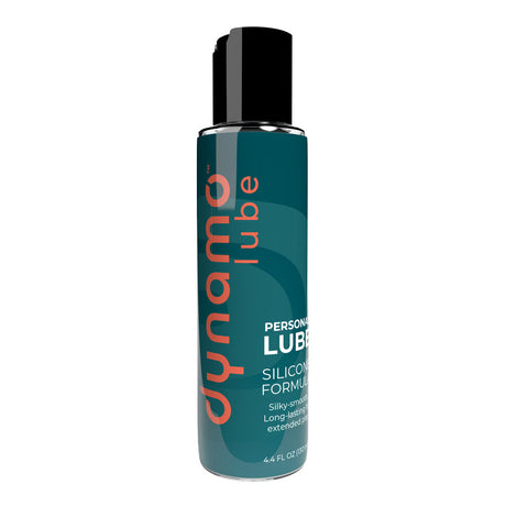 Dynamo Lube Silicone Formula 4.4 Oz bottle for smooth, long-lasting lubrication in intimate moments.