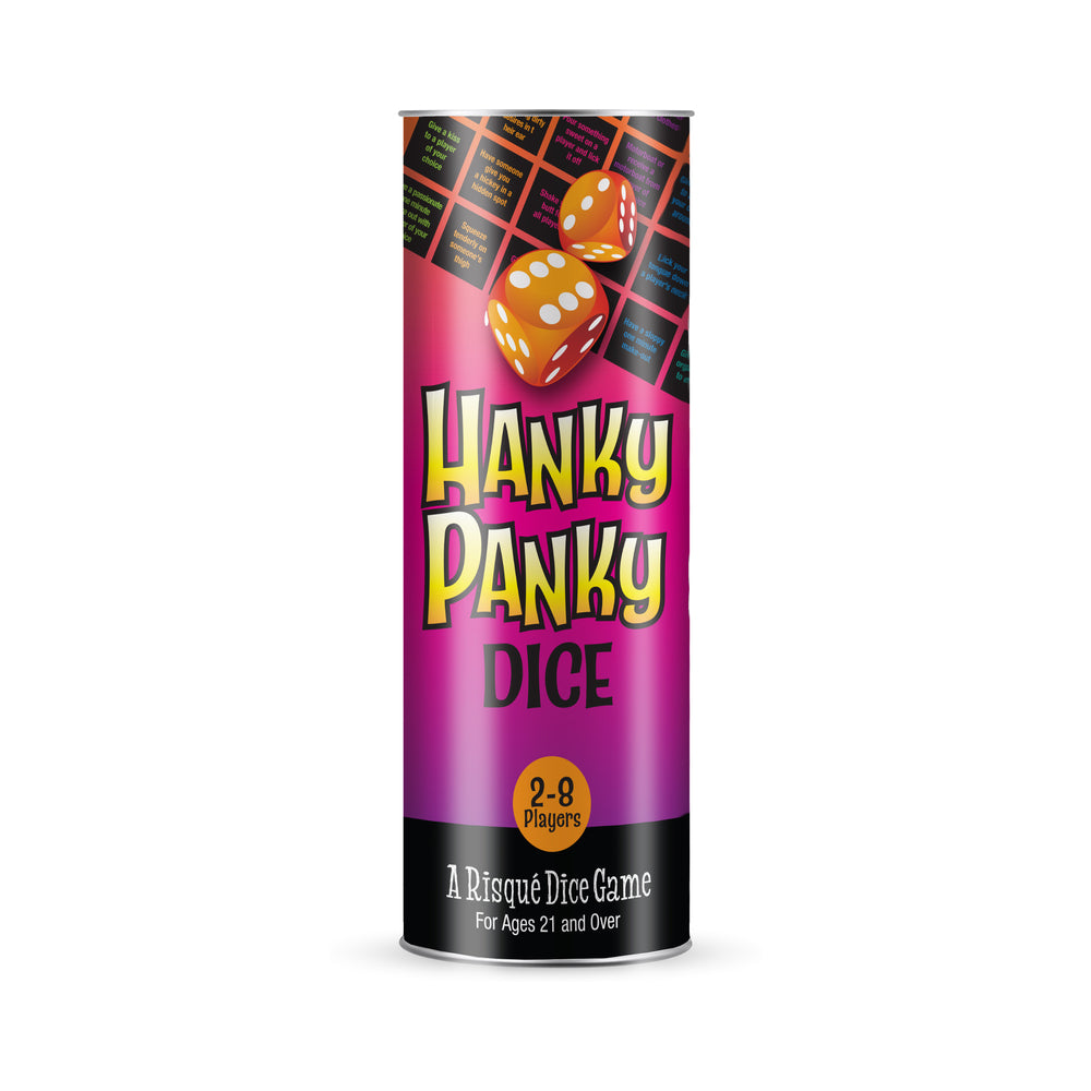 Hanky Panky Dice Game packaging featuring colorful design and dice for adult fun.